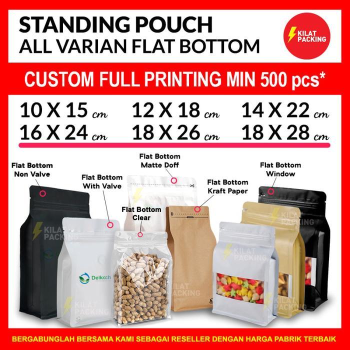 Plastik Klip Kemasan Variant FLAT BOTTOM Standing Pouch DELKOCHOICE