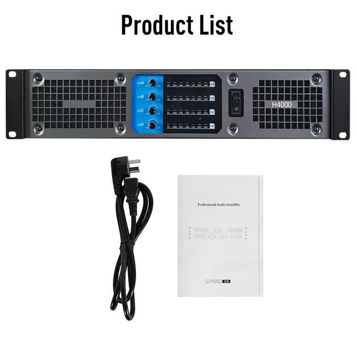 H4000 power amplifier 1500W 8 ohm 2/4-channel D-class, mudah untuk mengemudikan 15 inci sistem audio