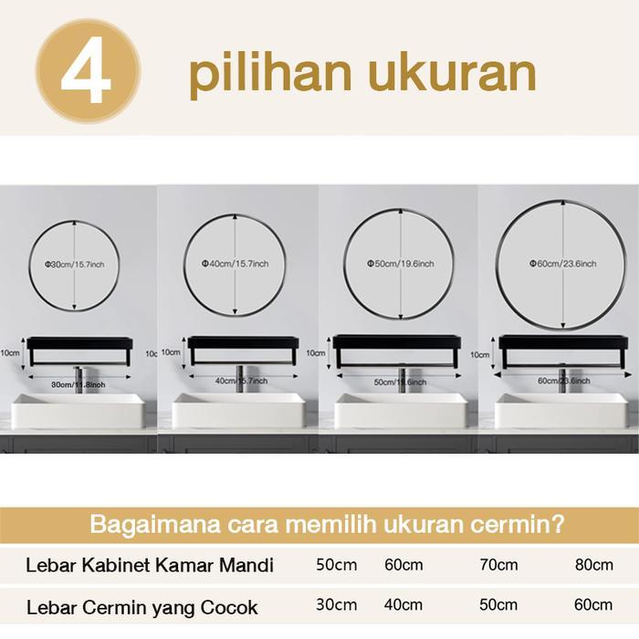 Cermin Aesthetic / Kaca Kamar Mandi / Cermin Kamar Mandi / Cermin Rias Dinding / Cermin Kamar Mandi