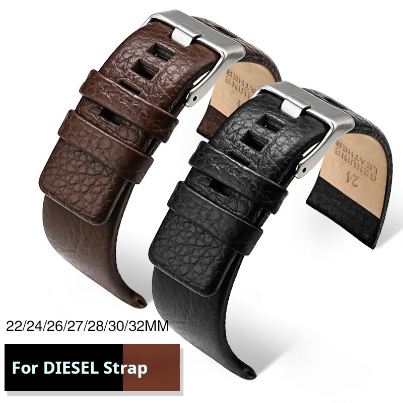 Genuine Leather Strap For Diesel Dz7312 Dz7314 Black Brown 22Mm 24Mm 26Mm 27Mm 28Mm 20Mm 32Mm Men