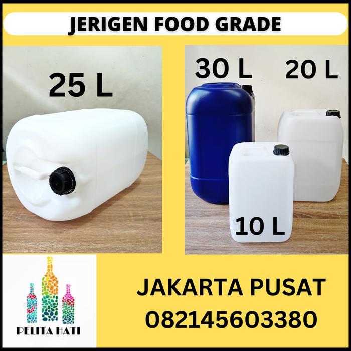 New - Jerigen Plastik Food Grade Ukuran 10 18 20 25 30 Liter Baru Segel