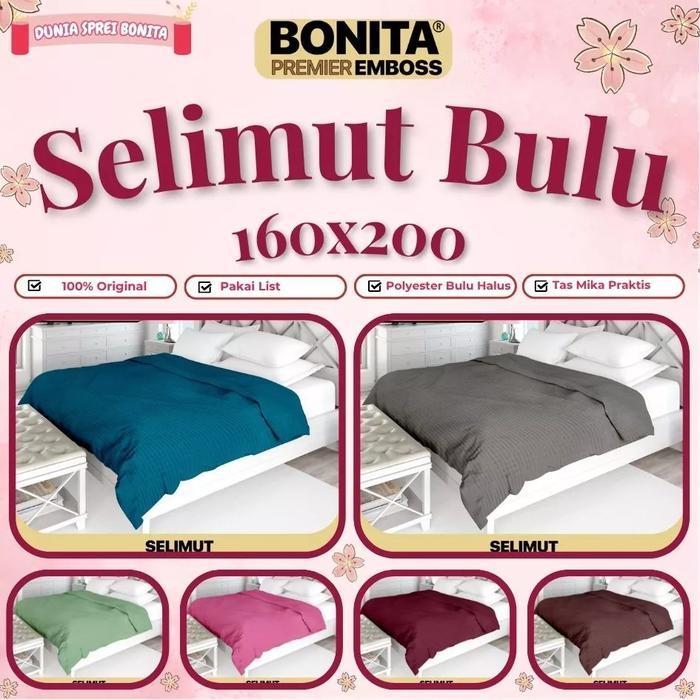 Bonita Luxury - Selimut Bulu Premier Polos (160 X 200) Original [Termurah Terlaris]
