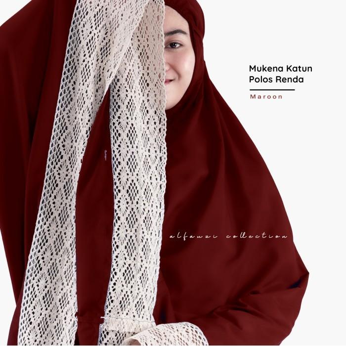 Mukena Katun Polos Renda / mukena dewasa katun polos premium