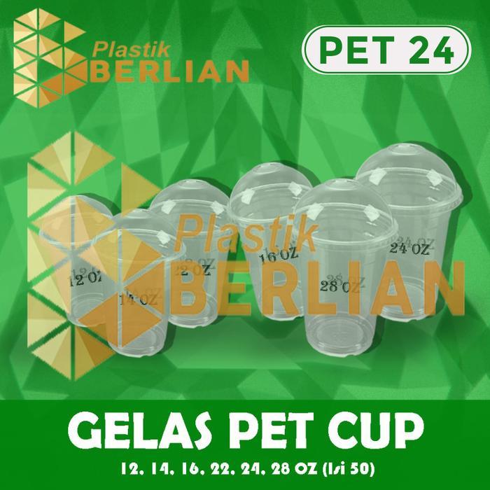Plastik Cup Pet Gelas Plastik Pet 24 Oz Isi 50 Gelas