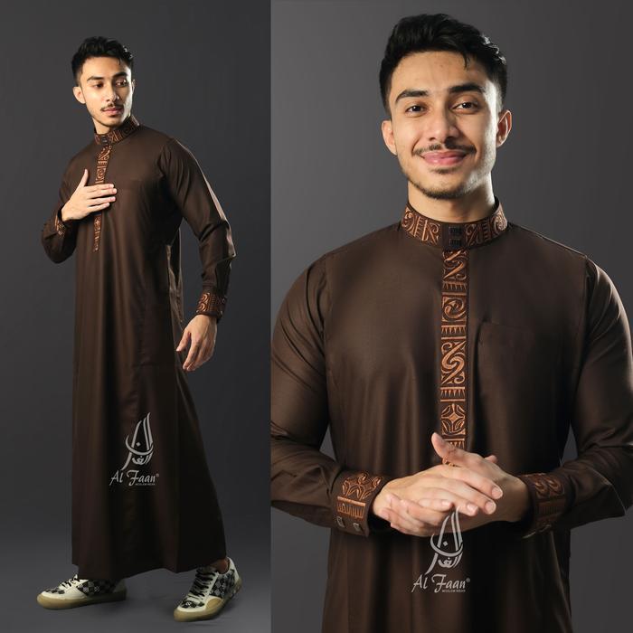 Jubah Pria Gamis Slimfit Alfata Jubbah Gamis Pria Mewah Model Terbaru Al Faan Jubah Jubah Mewah