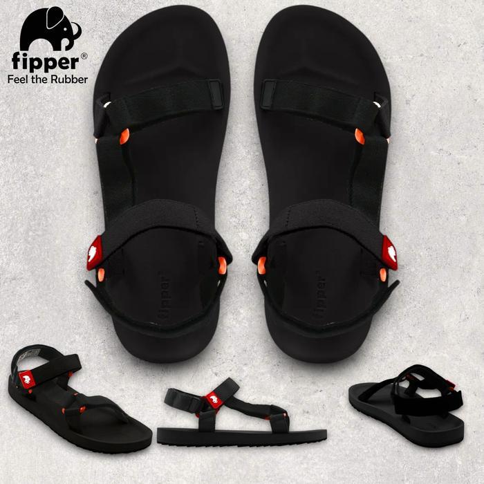 FIPPER TREKKER BLACK / BLACK / BLACK - sandal trail pria/wanita
