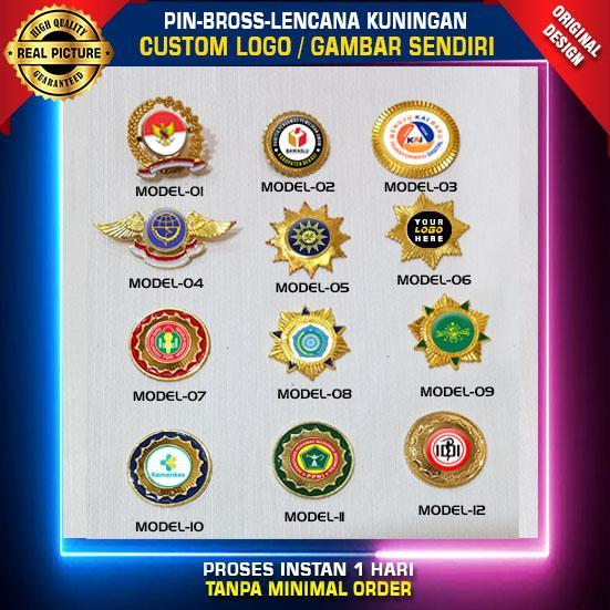 PIN/BROSS/LENCANA Custom LOGO SENDIRI, Bahan Kuningan-Terlengkap-Termurah