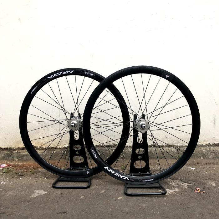 Wheelset Fixie Araya Ks40 Hub Pro Fixie Jari Jari Aero Pipih 700C Pair
