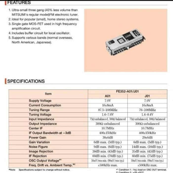 "New" Tuner Fm Radio original mitsumi