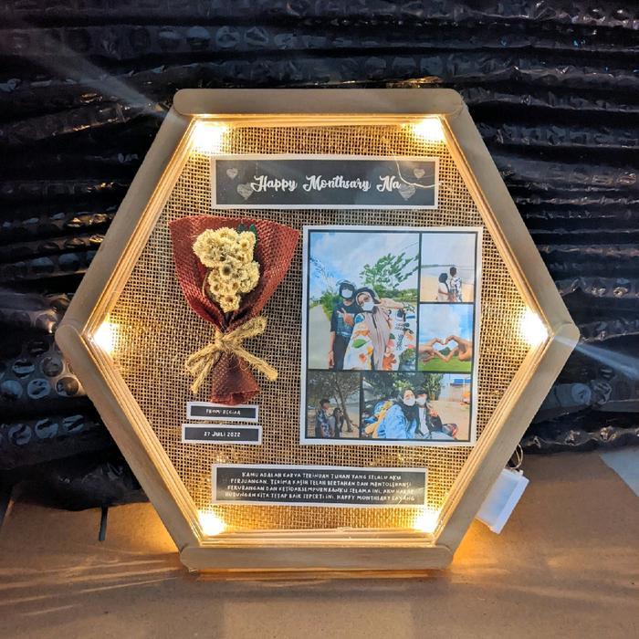 Hexa Frame/Kado Wisuda/Hadiah Ulang Tahun Cewek Cowok Bingkai Foto