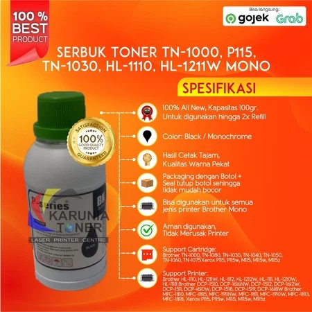 Serbuk Toner Refill Fuji Xerox P115 P115w M115w M115 Monochrome