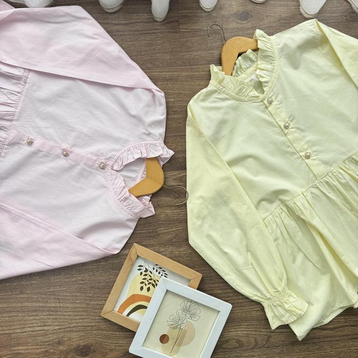 Savanna blouse wanita blouse poplin atasan wanita kancing gold IS