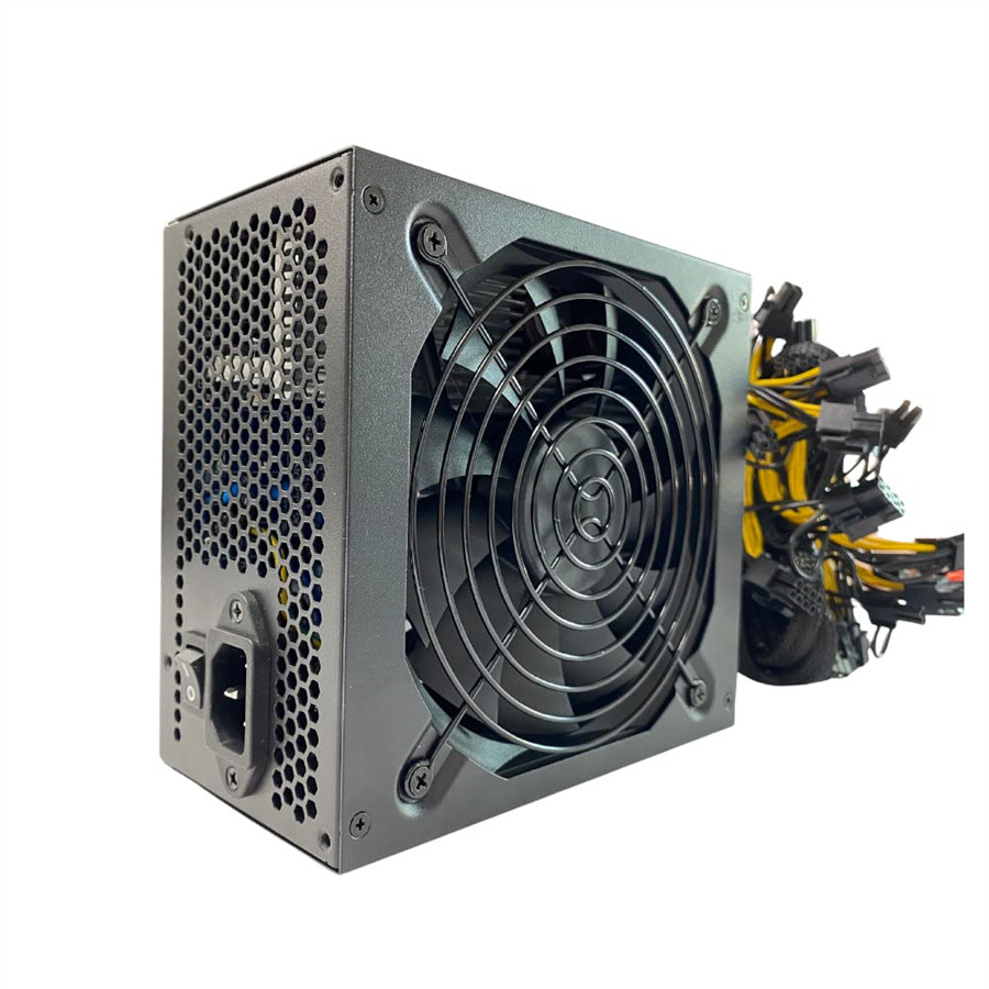 1800W Mining Power Supply Supports 8G GPUs Mining Rig for BTC ETH Crypto Miners Silent Noise PSU Ada