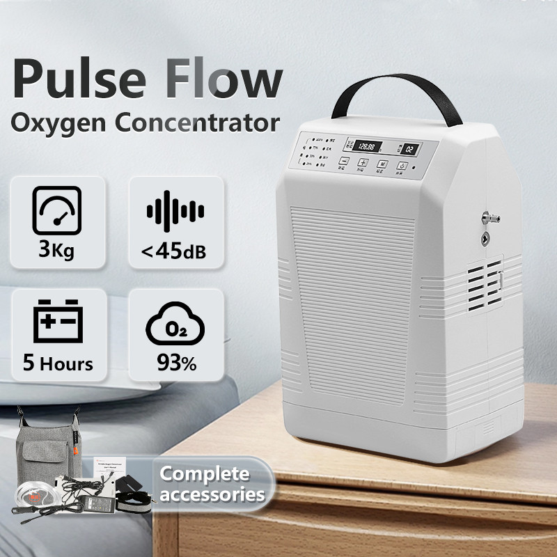 Konsentrator Oksigen Pulsa Portabel dengan Pembersih Udara dan Baterai Isi Ulang Generator Oksigen 1