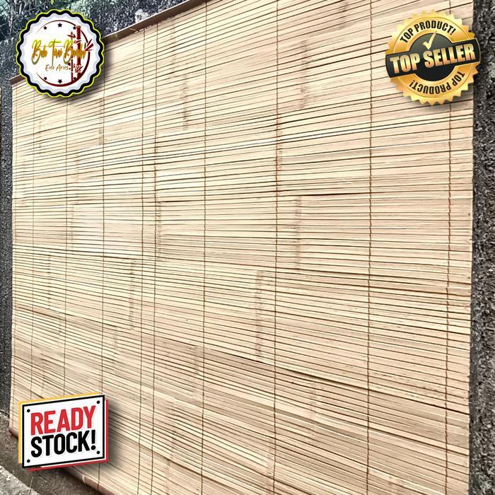 Tirai krei bambu L.2m x T.1,5m hitam ati/aten asli berkualitas krey Tali Dekorasi Curtain kerai