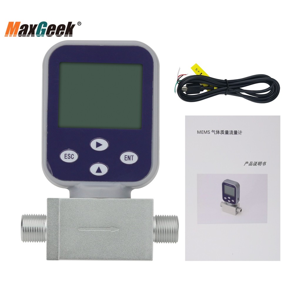 PROMO Maxgeek 0-50L/min Hydrogen Gas Flow Meter Miniature Thermal Gas Flow Meter Mass Gas Flow Meter