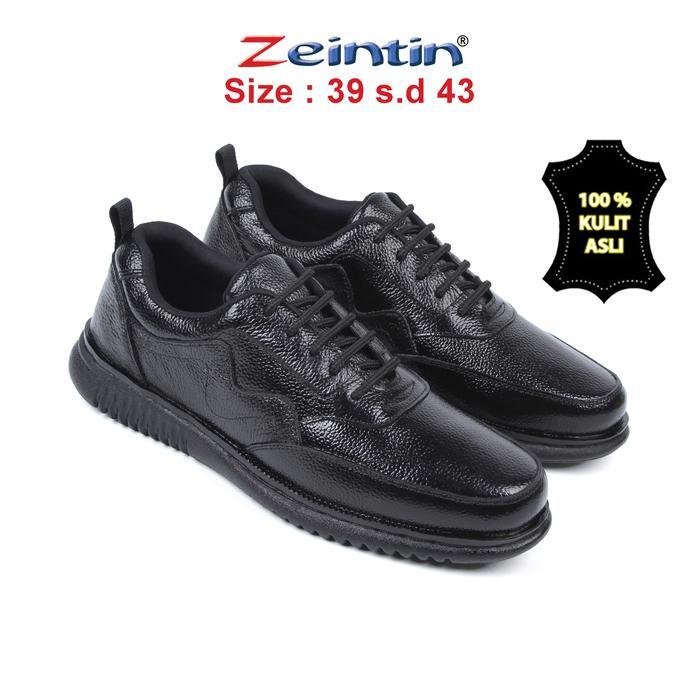 Aerostreet - Sepatu Casual Formal Pria Bahan Kulit Sapi Asli Aj