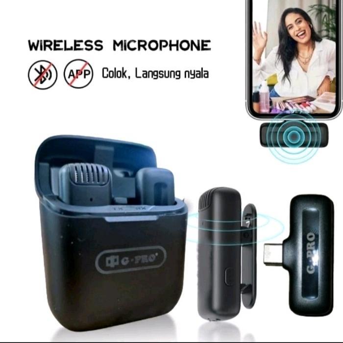 HS8 MICROPHONE LAVALIER NIRKABEL WIRELESS - CLIP ON MICROPHONE BLUETOOTH