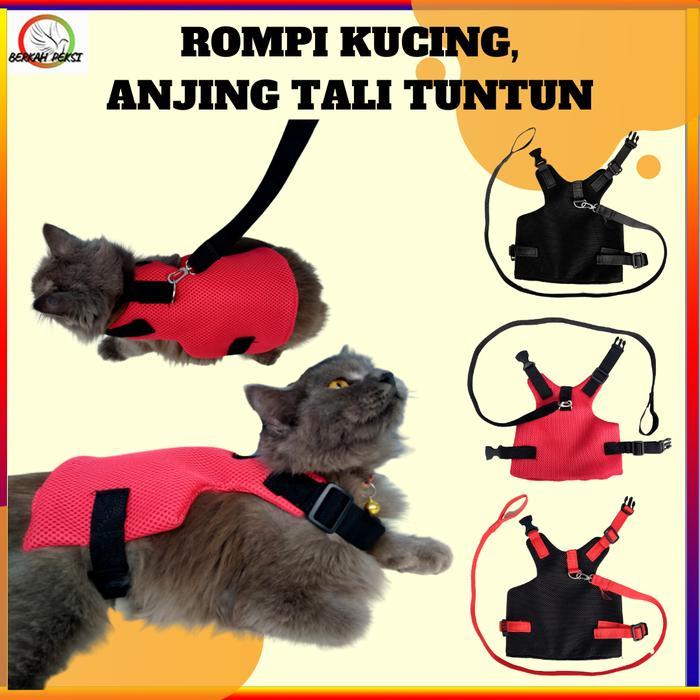 ROMPI TALI TUNTUN HEWAN PELIHARAAN UNTUK KUCING ANJING JALAN JALAN BAHAN NYAMAN