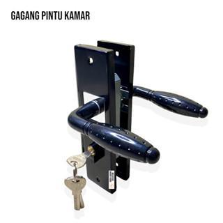 kunci pintu kamar full black handle pintu kamar set kunci gagang pintu