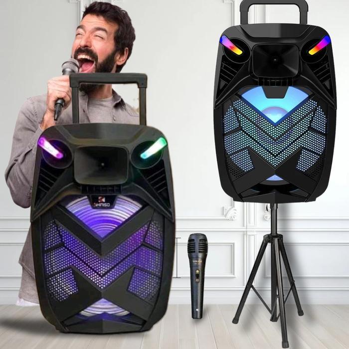 Speaker Speker Spiker Sepiker Sepeker Jumbo Besar Gede Dengan Mic Karaoke Musik Music Box Bluetooth 