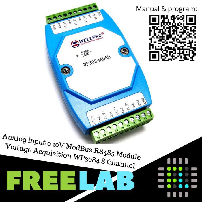 Analog Input 0 10V Modbus Rs485 Module Voltage Acquisition Wp3084 8 Ch