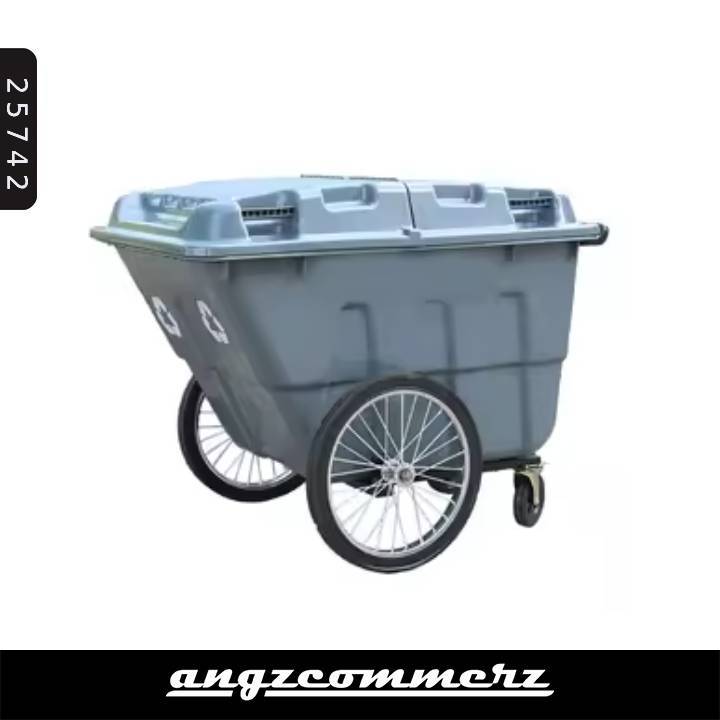 ANGZCOMMERZ Garbage Truck Gray 400 LTR Gerobak Dorong Sampah Dengan dan Tanpa Tutup ASNBDG