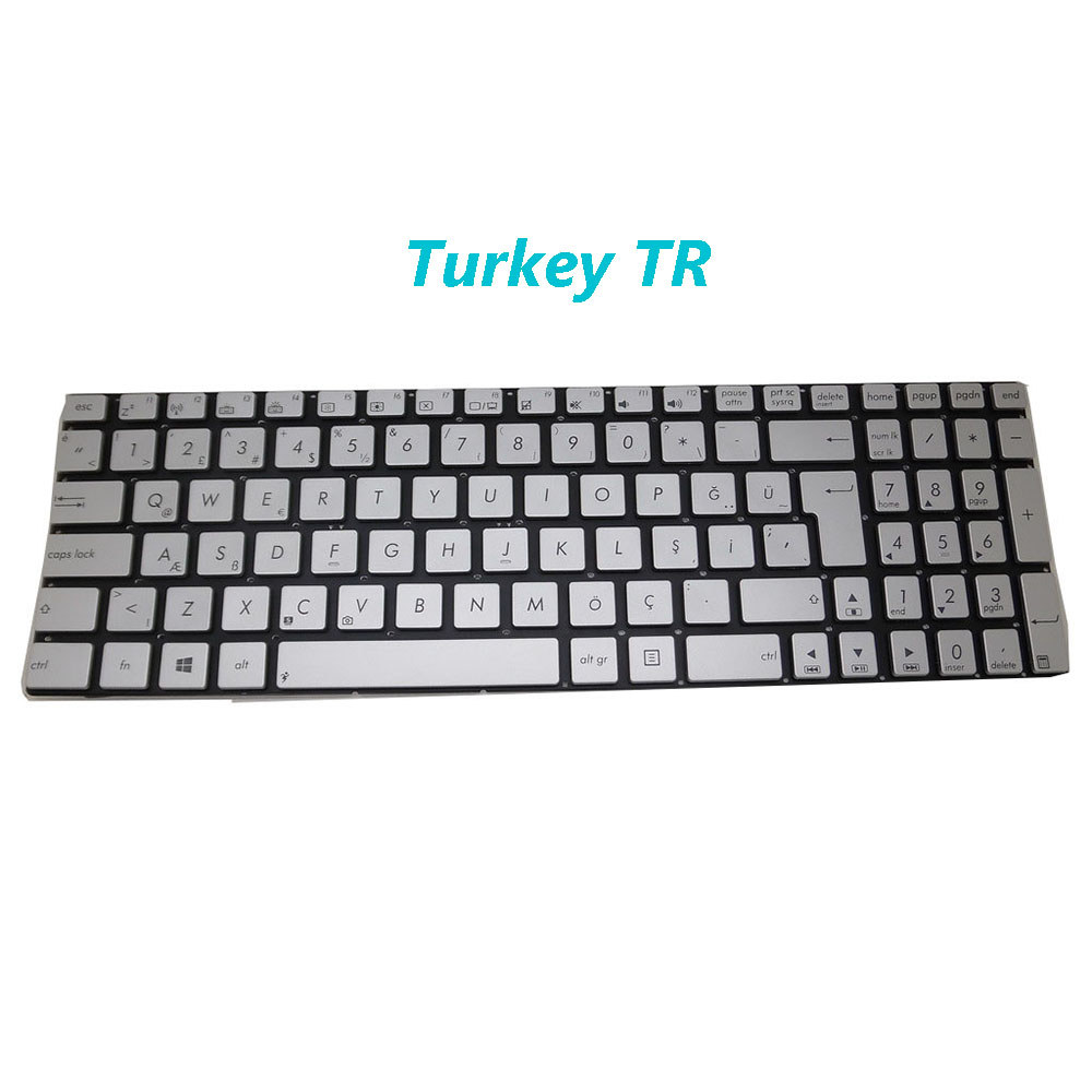 CZJPSWTRUK Keyboard For ASUS G550J G550JK G550JX GL550J GL550JK GL550JX Silver Without Frame