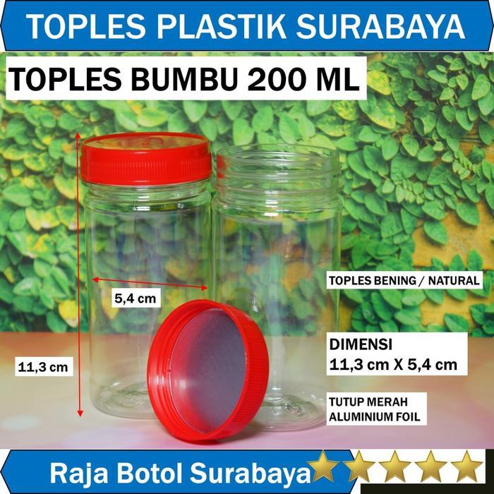 5pcs Toples Bumbu 200ml 20 gram kemasan penyimpanan wadah 200 ml sambal bumbu dirumah Dapur Bulat