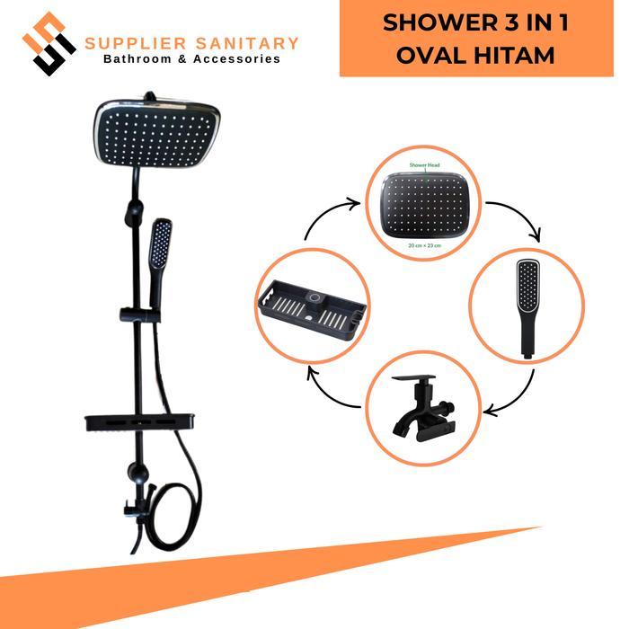 Toto - Shower Tiang Set Paket Kran Cabang Stenlies/Shower Tiang Dingin/Kran Shower Air