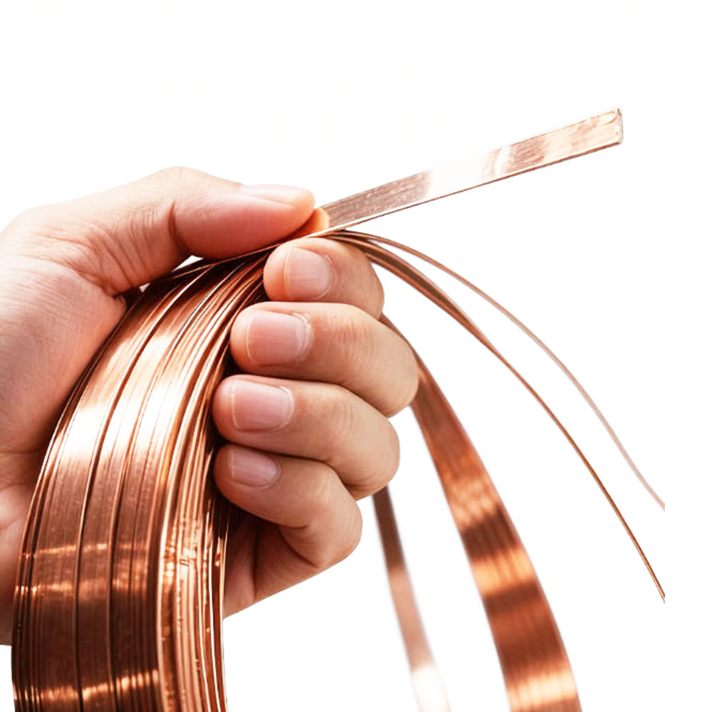 T2 Pure Copper Flat Wire for DIY Craft Metal Strip Wrapping Tarnish Resistant Narrow Flat Copper