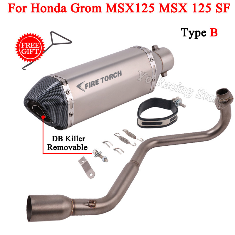 For Honda MSX125 MSX-125 MSX 125 SF 2013-2021 Full System Motorcycle Exhaust Escape Modified Front