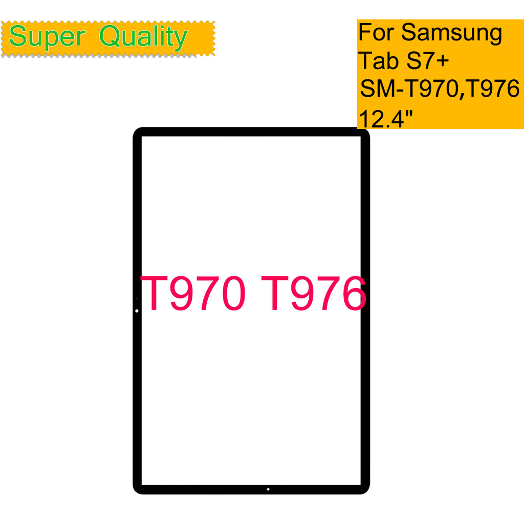 10Pcs/Lot For Samsung Galaxy Tab S7+ S7 Plus Touch Screen Panel Tablet T970 T976 Front Outer LCD