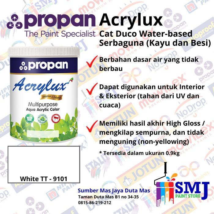 Cat Duco Water Based Besi Kayu PROPAN ACRYLUX White TT 9101 Putih 1kg