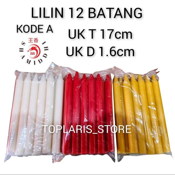 "New" Lilin Putih / Kuning / Merah Isi 12 Jumbo Lilin Natal