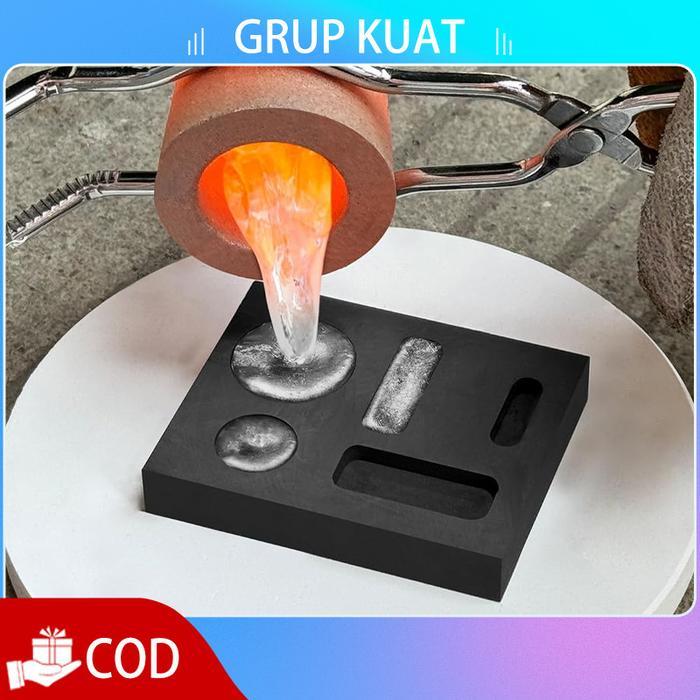 Cetakan Ingot Grafit Emas Graphite Ingot Mould untuk Koin Alat Cetakan Ingot 5-in-1 Grafit