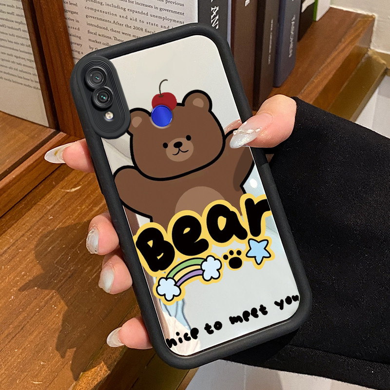 Casing Hp Untuk Xiaomi Redmi Note 7 Redmi Note 7s Redmi Note 7 Pro Case Apple Teddy Bear Cermin Kasi