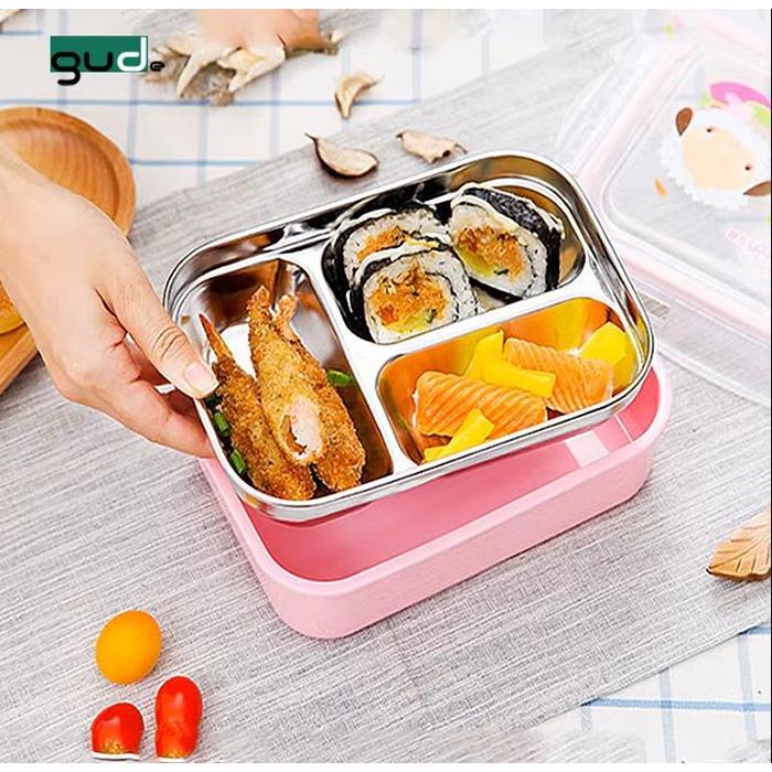 Kotak Makan 3 Sekat Stainless Steel / Kotak Makan Bisa Menghangatkan Makanan / Kotak Makan Stainless