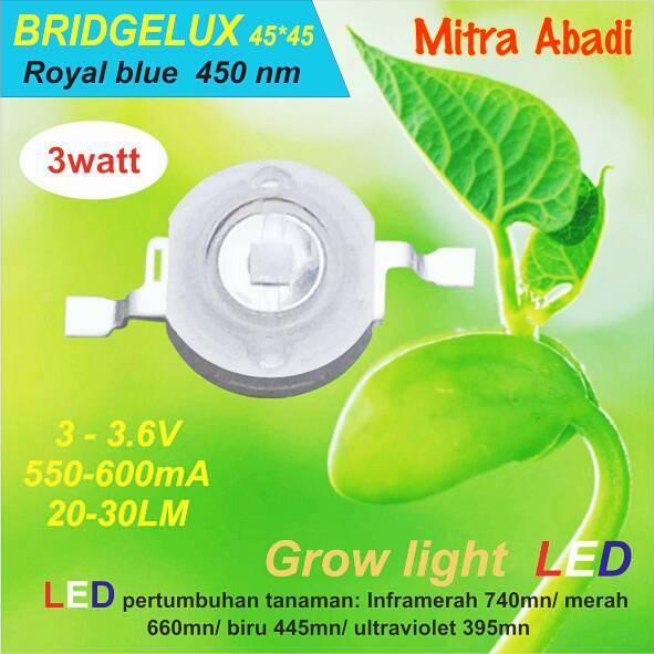 HPL 3W Bridgelux ROYAL BLUE Grow Plant 450 NM High Power LED