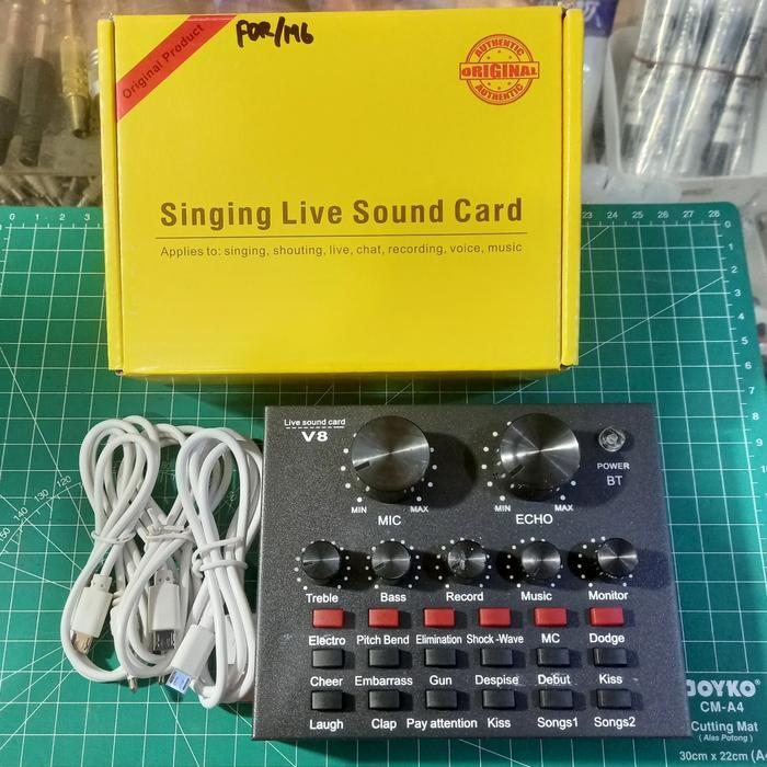 Soundcard V8 Karoke Live Broadcast Mixer Mini