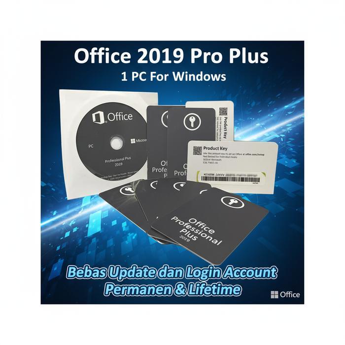 Microsoft Office.2019 Professional Plus 1 Pc Lifetime Permanen Original Key Card Product Key DVD