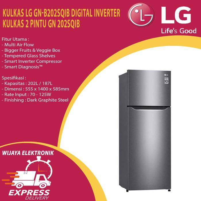 LG GN-B202SQIB / GNB 202SQIB KULKAS LG  2 PINTU 202L
