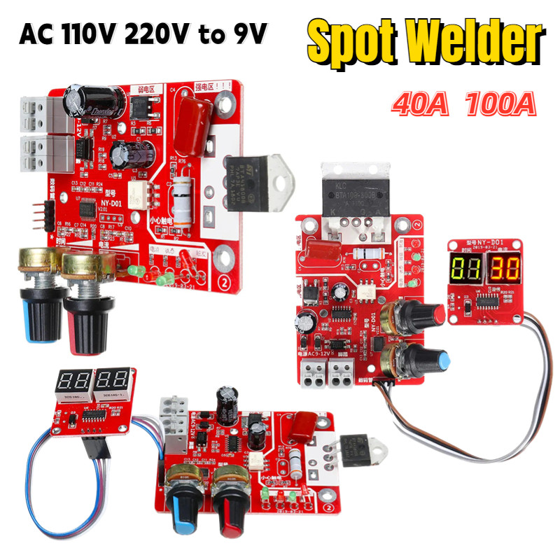 40A 100A Pita Las Titik 18650 Kit Papan Kontrol Pengelasan Titik DIY Alat Baterai Mesin Las Titik Sa