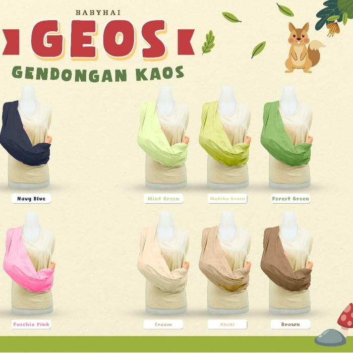 Baby Hai Geos ( Gendongan Kaos ) Bayi Pink Blue Green Truck