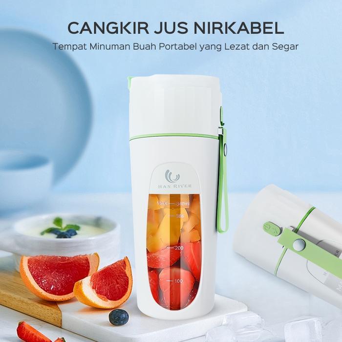 Han River Blender Portable 340Ml Mini Juice Gelas Kaca (Hrjc02Gn)