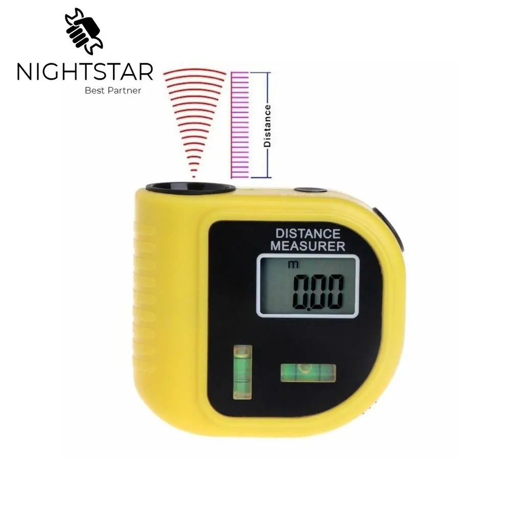 Mini Ultrasonic Digital Tape Measure Laser Range Finder Distance Meter & Laser Pointer Rangefinder