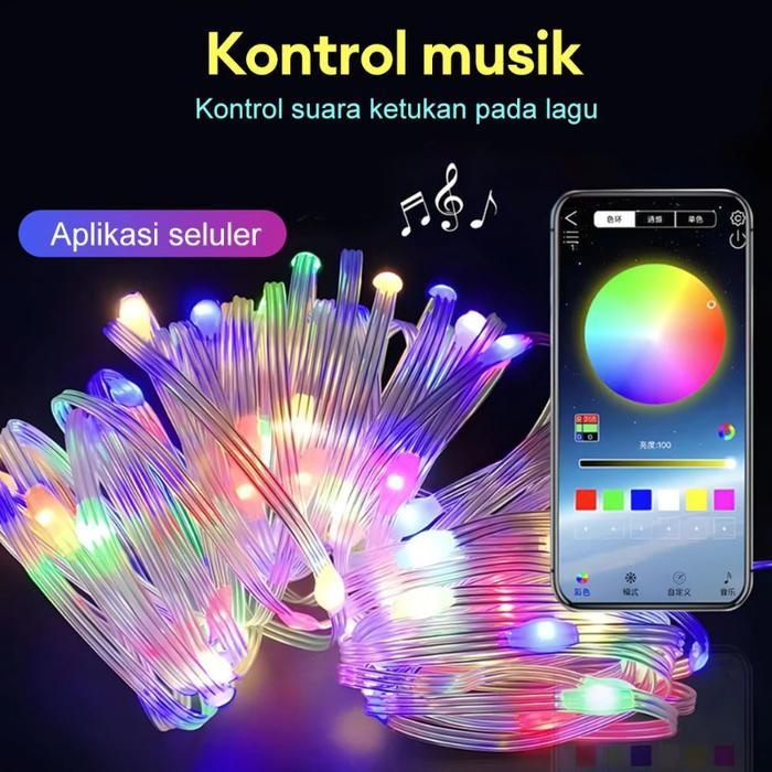 Cod - Lampu Led Strip Running Rgb / Lampu Natal Smart App Rna Rni / Smart Led Fairy Strip Light /