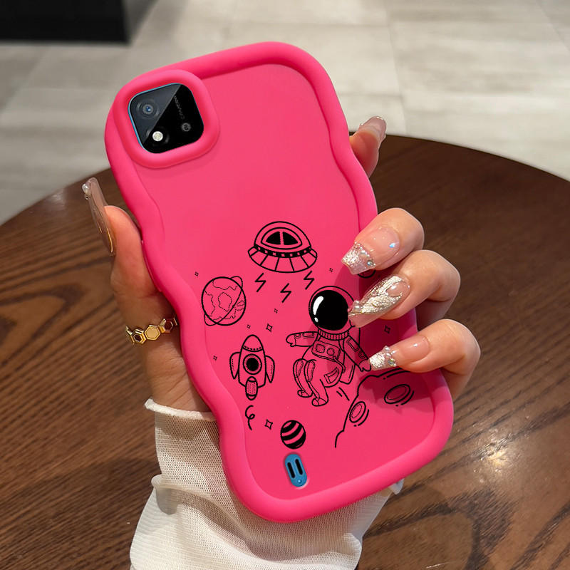 Casing Untuk Realme C20 C20A C11 2021 Case Casing Gambar Kucing Luar Angkasa pola HP Cesing lunak Si