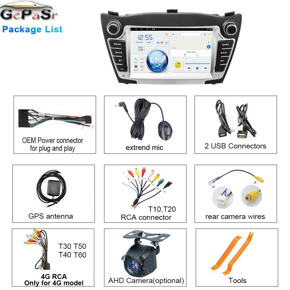 Android 15 Car Radio Player Carplay Multimedia WIFI Bluetooth For Hyundai IX35 Tucson 2 LM 2009-2015