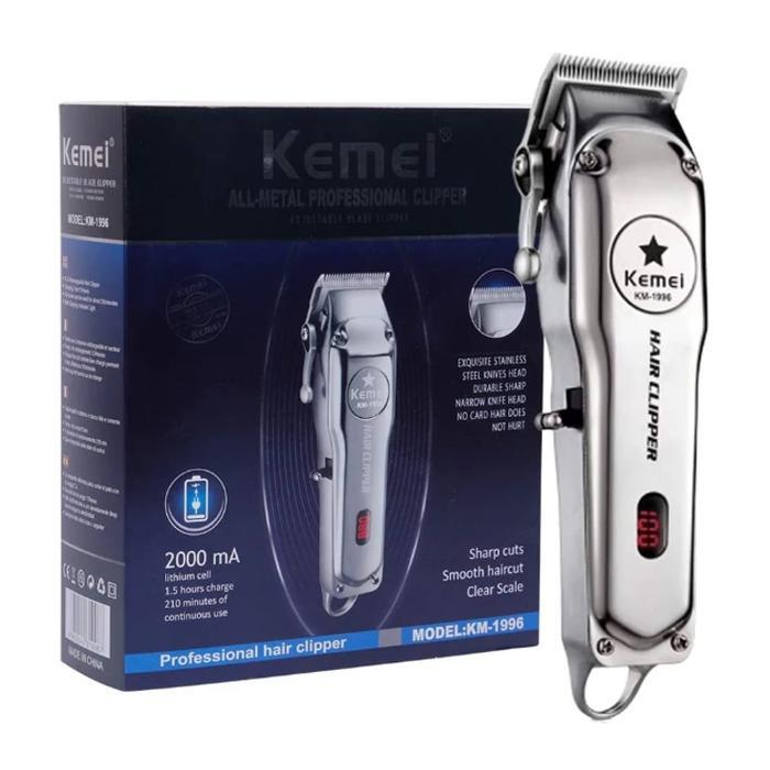 Kemei 1996 Alat Cukur Listrik Kemei 1996 Bisa Cas Body Metal Km-1996 Professional Clipper Mesin